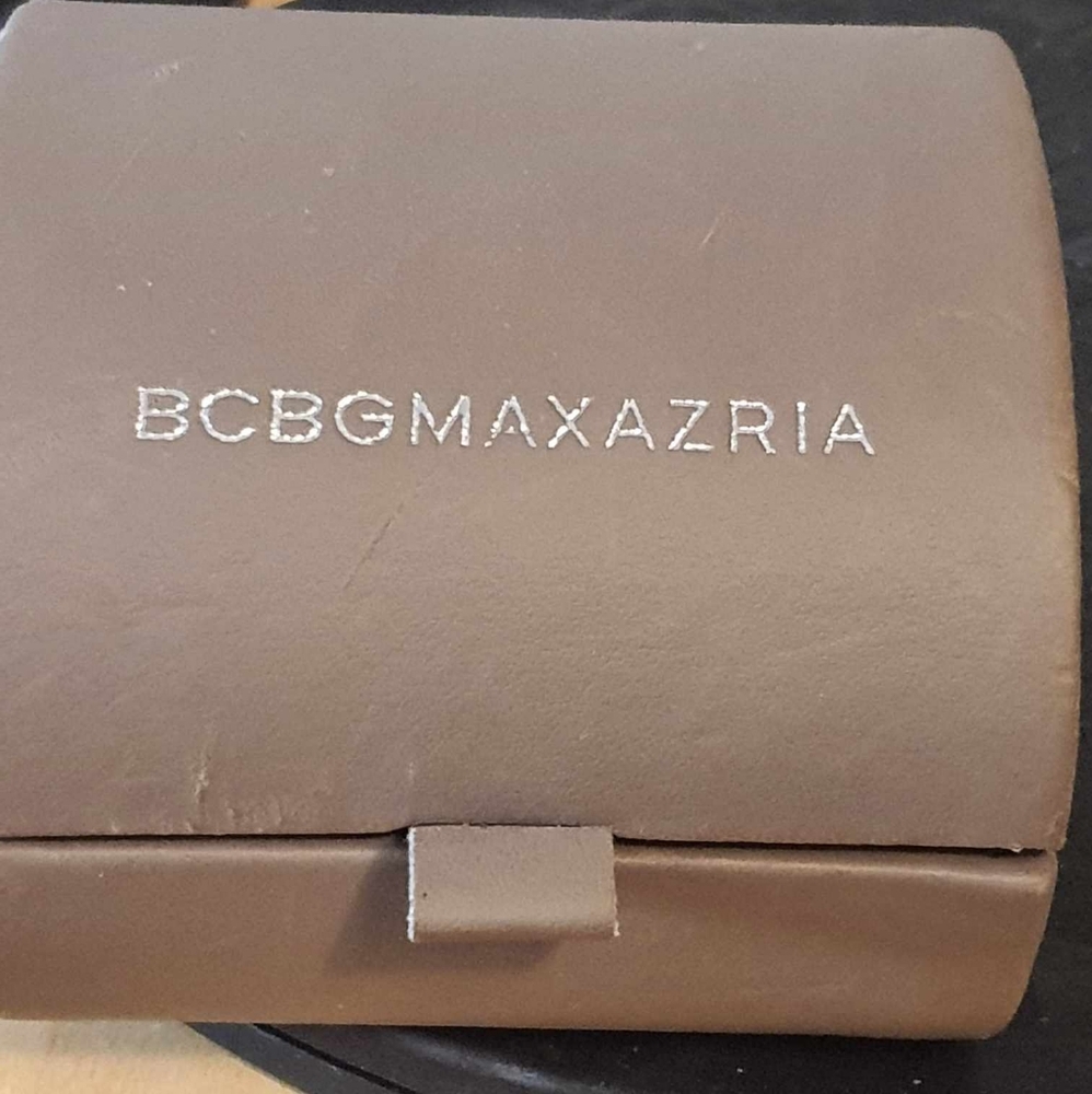 NWT BCBGMAXAZRIA Black Satin Leather Bracelet Watch - Picture 2 of 9